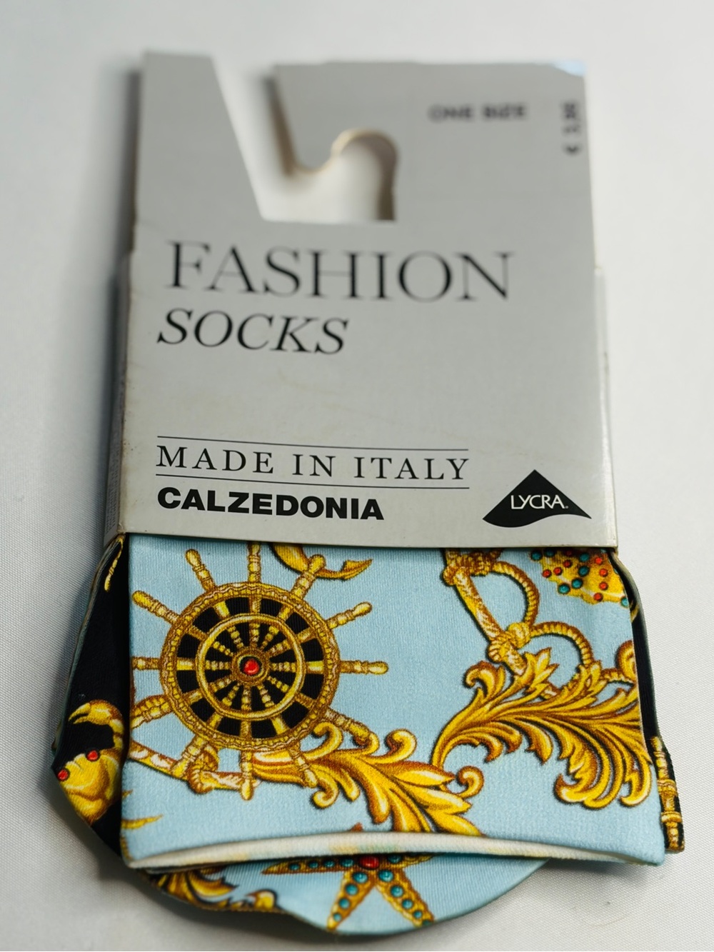 Calzedonia NWT Italian Baroque Graphic Socks Blue